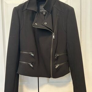 Banana Republic Black Women's Motorcycle Style Blazer with Zipper Accents